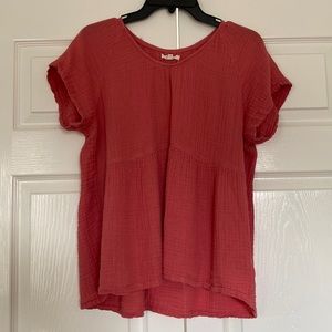 Maurices Pink Linen Babydoll Top